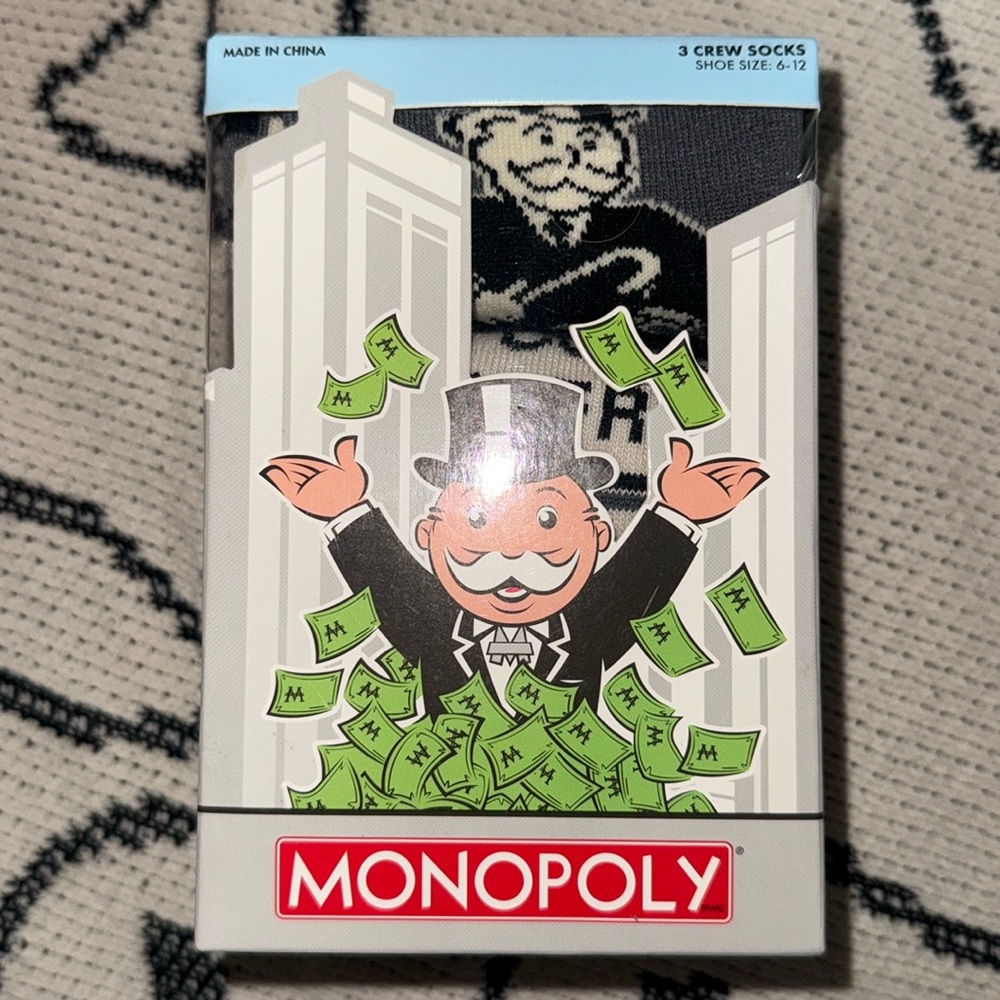 Monopoly Crew Socks jail money